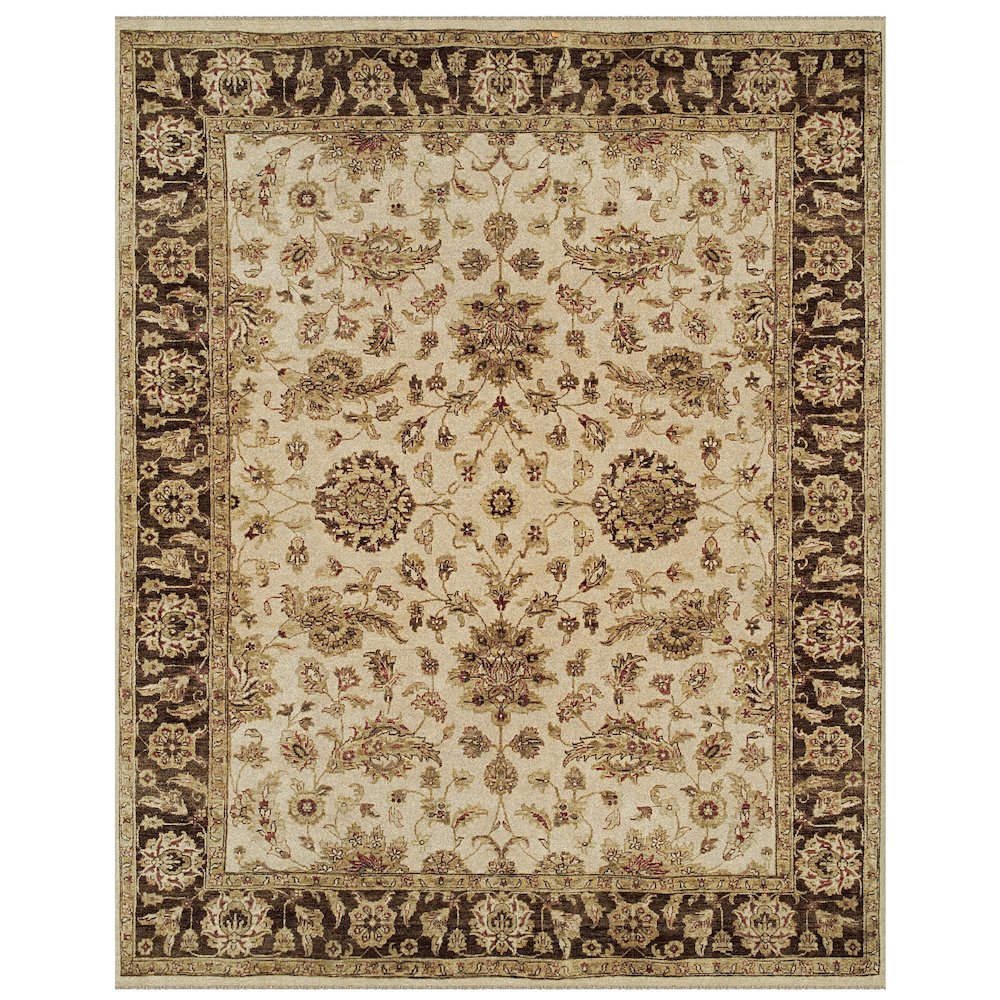 Drake Traditional Persian, Ivory/Gold/Brown, 7'-9" x 9'-9" Area Rug. Picture 1
