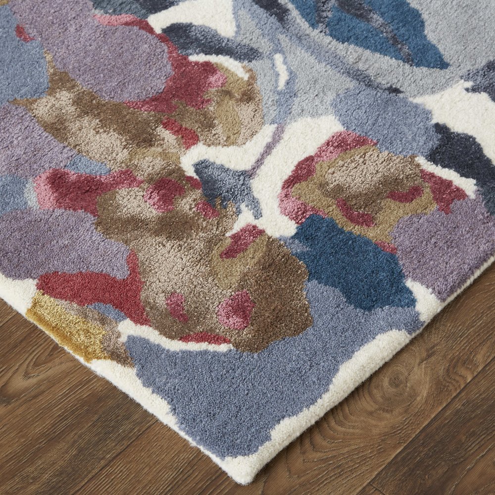 Dafney Transitional Floral & Botanical, Blue/Gray/Pink, 8' x 10' Area Rug. Picture 3
