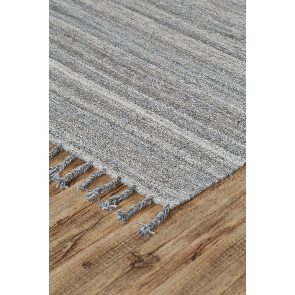 Brady Transitional Stripes, Gray/Blue/Ivory, 9' x 12' Area Rug. Picture 3
