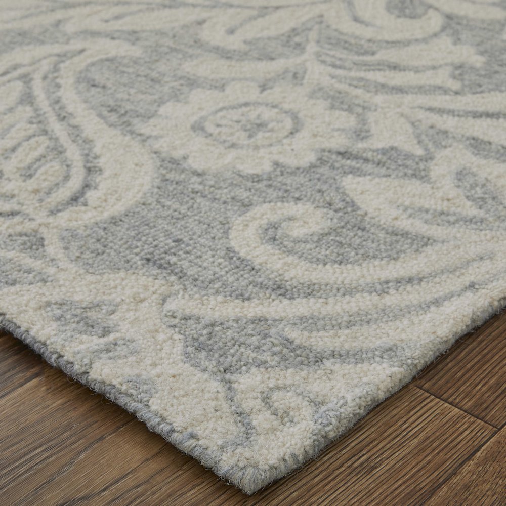 Belfort Transitional Medallion, Blue/Ivory, 10' x 14' Area Rug. Picture 3