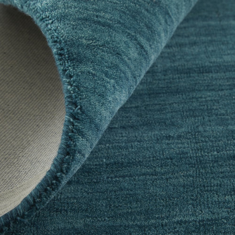 Luna Hand Woven Marled Wool Rug, Teal Blue/Green, 8ft x 8ft Round, 5798049FTEL000N80. Picture 6