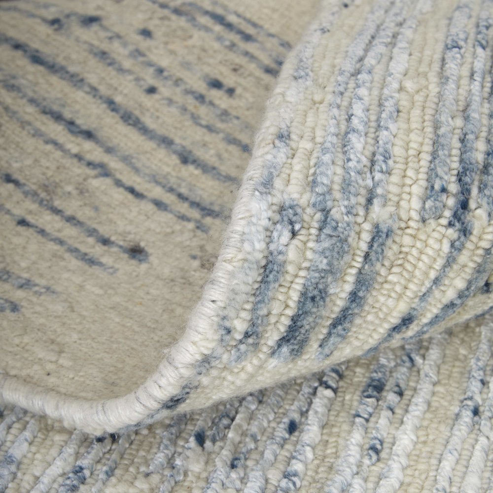 Brighton Modern Abstract, Ivory/Blue/Silver, 7'-9" x 9'-9" Area Rug. Picture 8