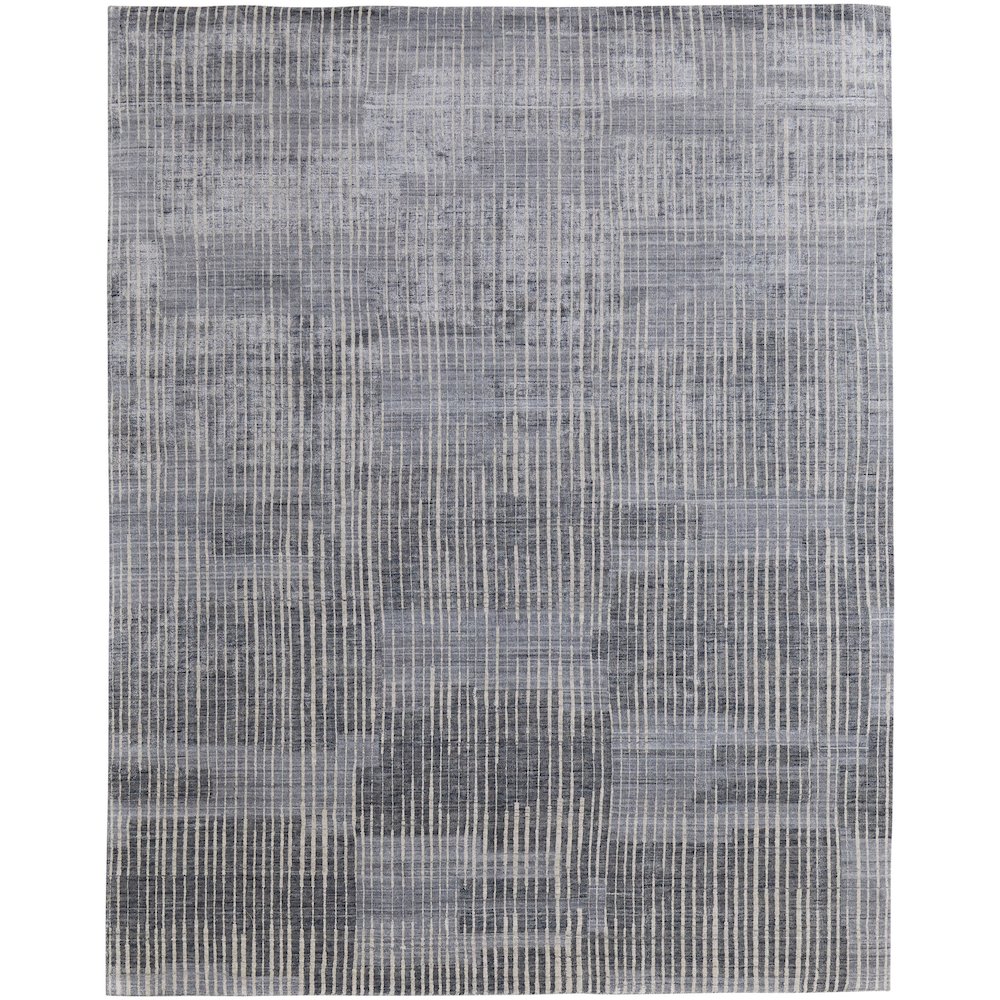 Eastfield Modern Abstract, Blue/Ivory/Gray, 5' x 8' Area Rug. Picture 1