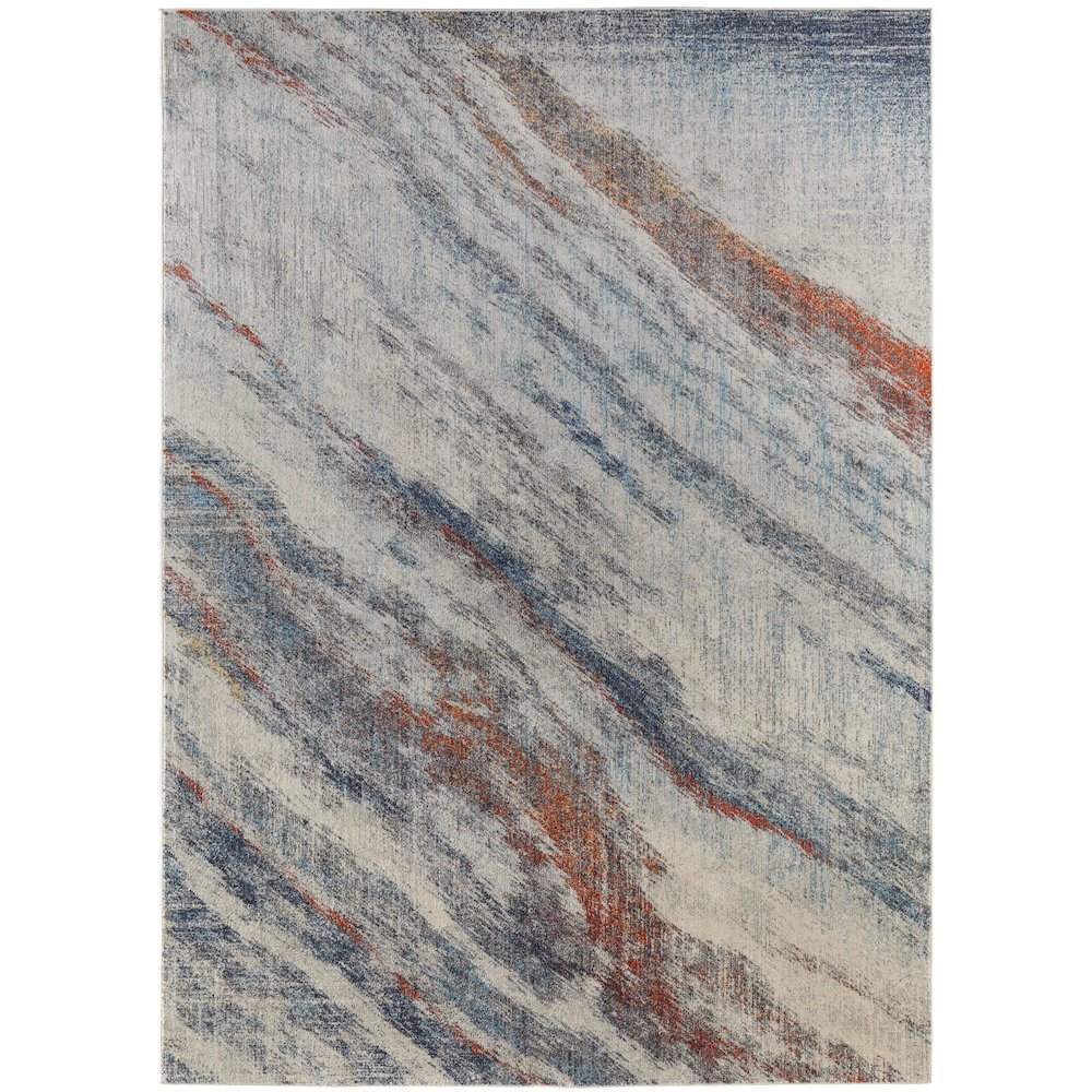 Edgemont Modern Abstract, Ivory/Orange/Blue, 10' x 14' Area Rug. Picture 1