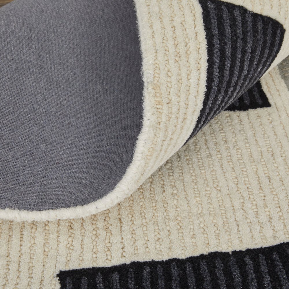 Maguire Transitional Abstract, Ivory/Taupe, 9' x 12' Area Rug. Picture 7