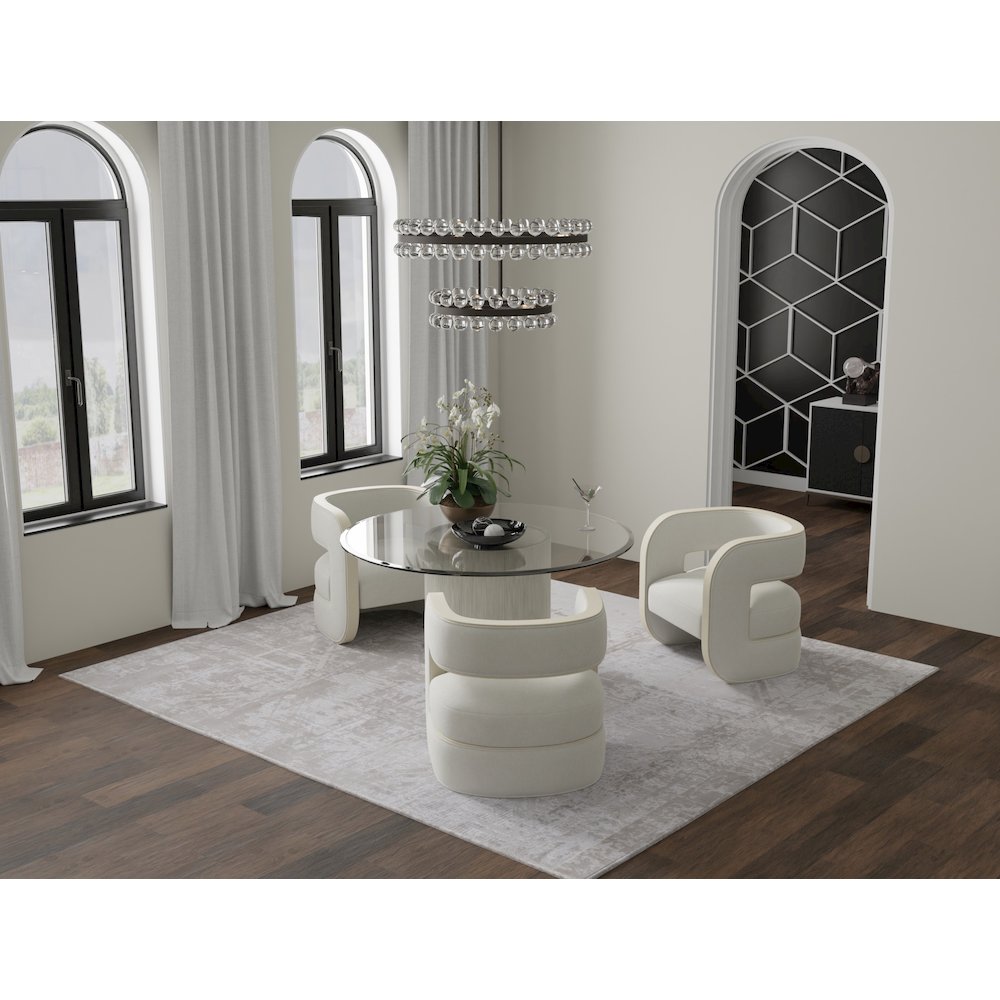 Prasad Modern Abstract, Ivory/Taupe/Silver, 1'-8" x 2'-10" Accent Rug. Picture 3