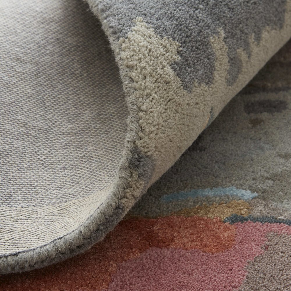Dafney Transitional Floral & Botanical, Blue/Pink/Gray, 2' x 3' Accent Rug. Picture 7