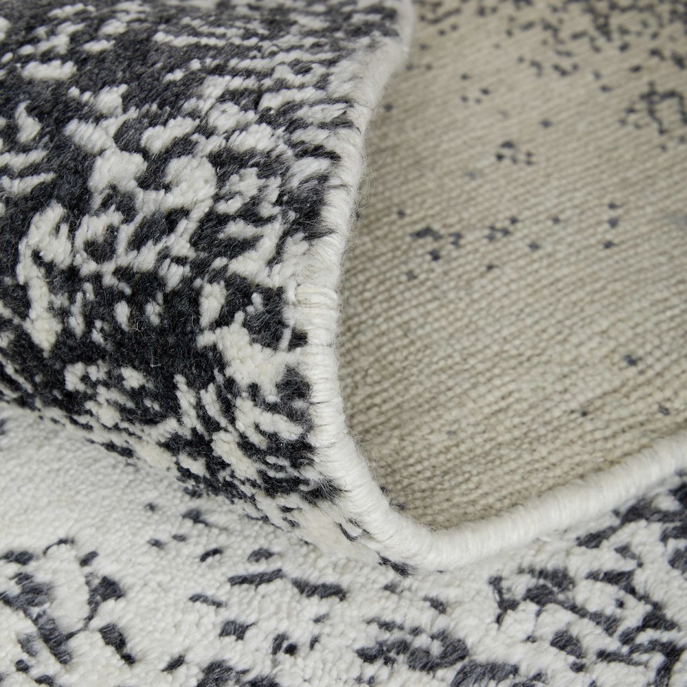 Coda Modern Abstract, Black/White, 10' x 14' Area Rug. Picture 7