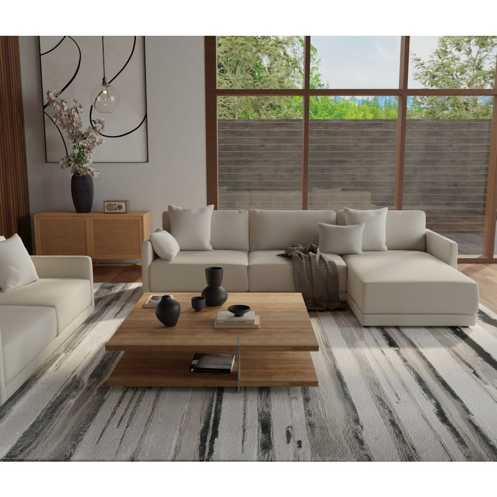 Micah Modern Abstract, Silver/Gray/Black, 9'-2" x 12' Area Rug. Picture 2
