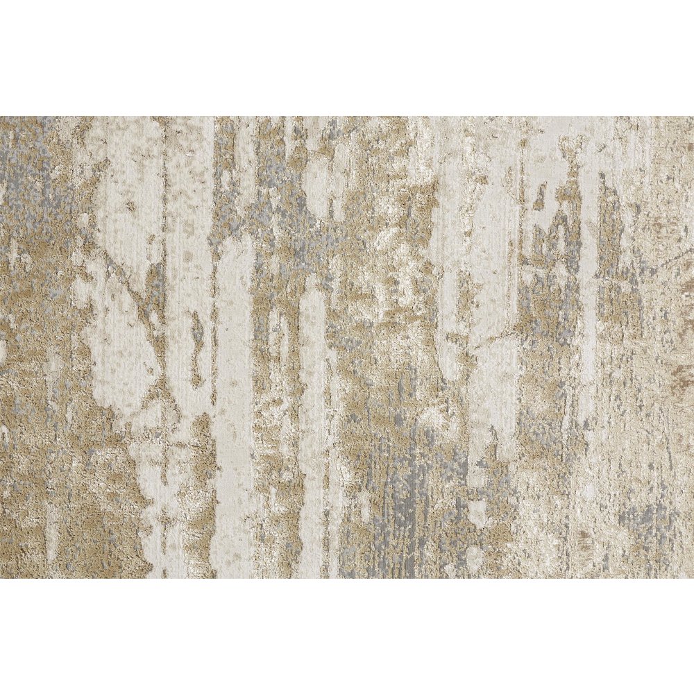 Aura Modern Abstract, Ivory/Gold/Gray, 3'-11" x 6' Accent Rug. Picture 4