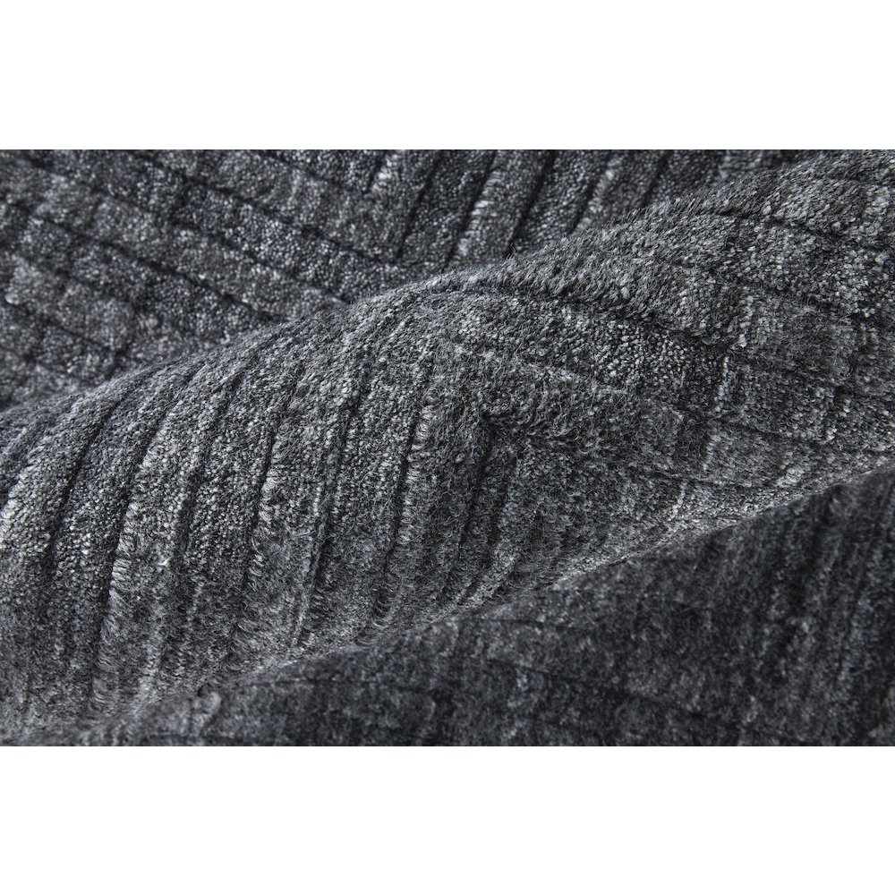 Redford Transitional Solid, Gray/Black, 8' x 10' Area Rug. Picture 5