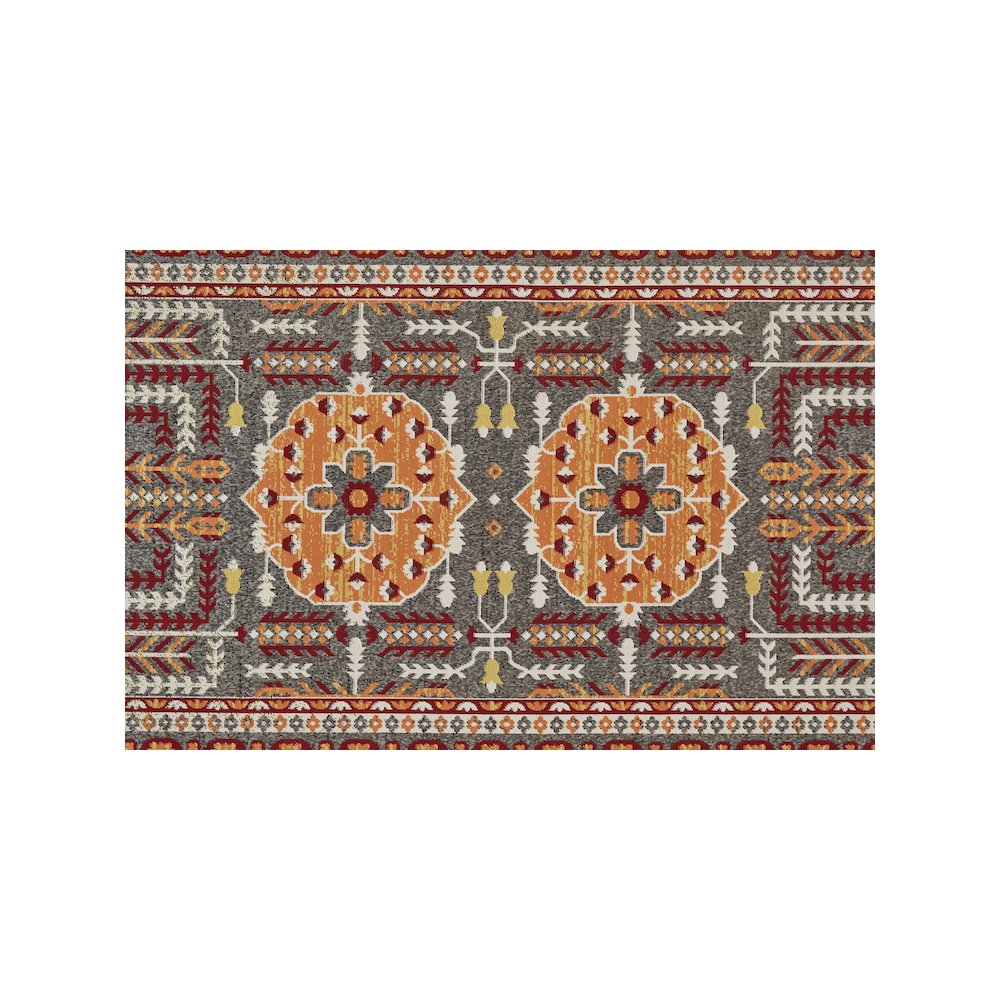 Foster Vinatge Style Kilim, Vermillion Orange/Gray, 10ft x 13ft - 2in Area Rug, FST3754FORNGRYH13. Picture 5