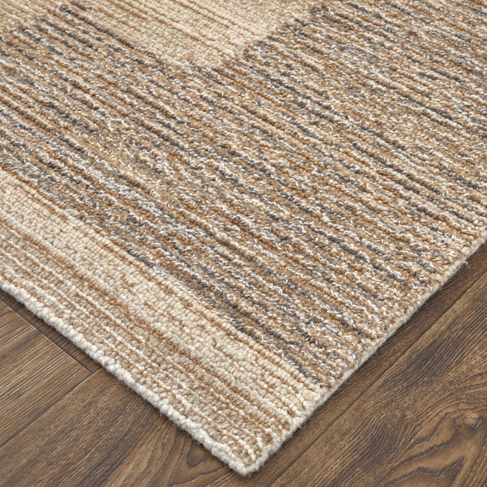 Pollock Modern Abstract, Brown/Tan/Ivory, 5' x 8' Area Rug. Picture 3