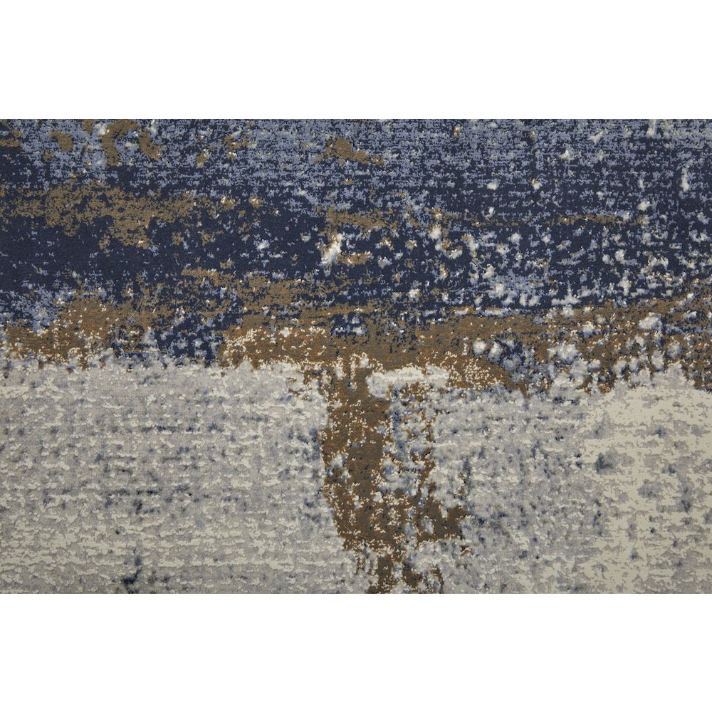 Clio Modern Abstract, Ivory/Blue/Brown, 10' x 13'-2" Area Rug. Picture 6