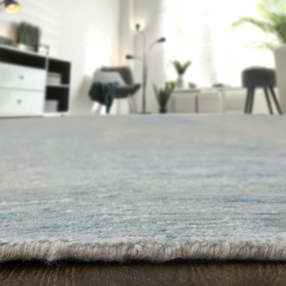 Brighton Modern Abstract, Blue/Ivory/Silver, 3' x 5' Accent Rug. Picture 9