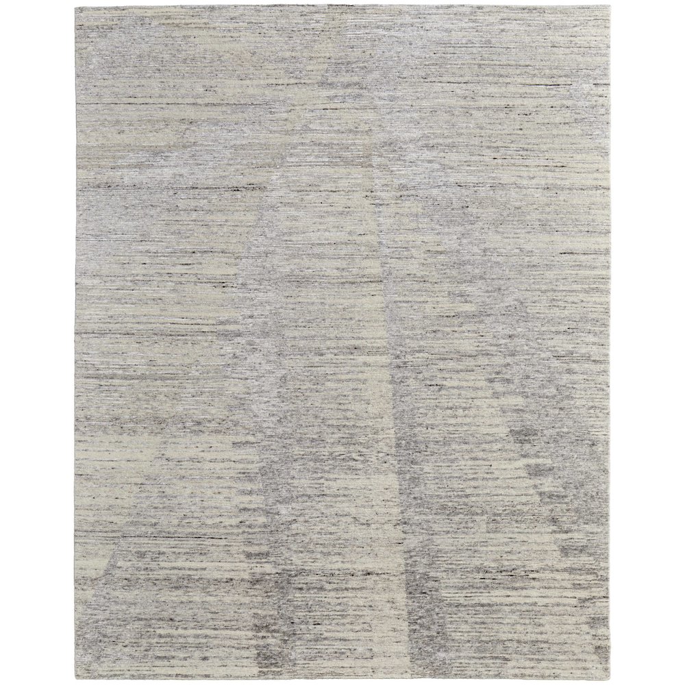 Brighton Modern Abstract, Ivory/Taupe/Silver, 8'-6" x 11'-6" Area Rug. Picture 1