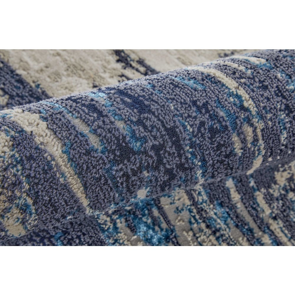 Indio Modern Abstract, Tan/Blue/Ivory, 2'-10" x 7'-10" Runner. Picture 5