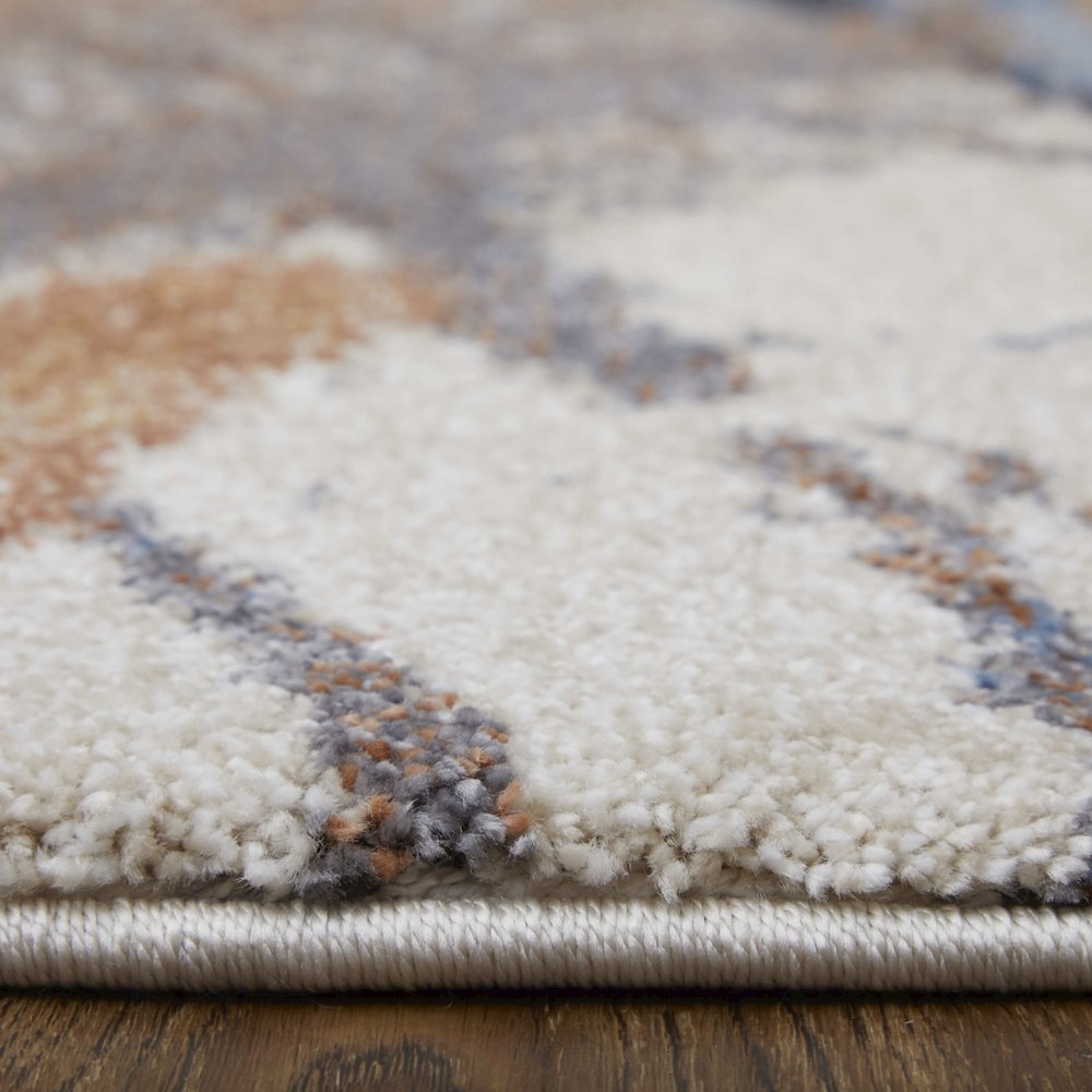 Gilmore Modern Watercolor, Blue/Orange/Gray, 5'-3" x 8' Area Rug. Picture 8