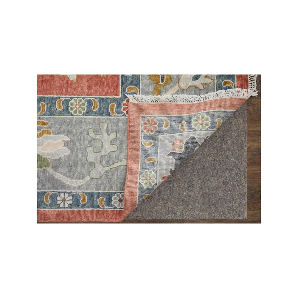 Karina Transitional Floral & Botanical, Red/Gray/Ivory, 7'-9" x 9'-9" Area Rug. Picture 4