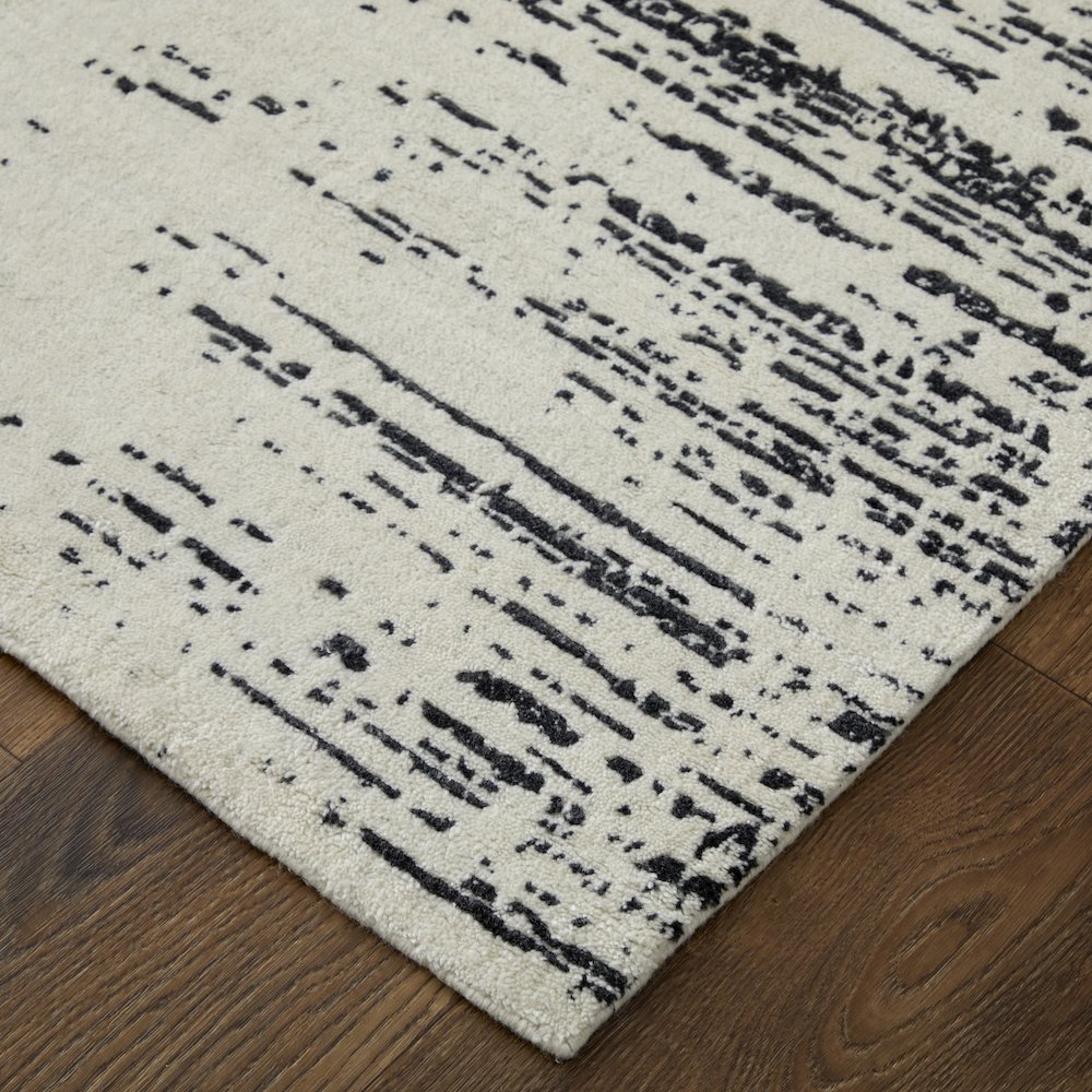 Coda Modern Abstract, Black/White, 10' x 14' Area Rug. Picture 3