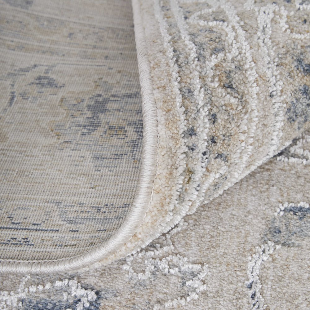 Pasha Transitional Floral & Botanical, Ivory/Taupe/Blue, 5' x 7'-6" Area Rug. Picture 7