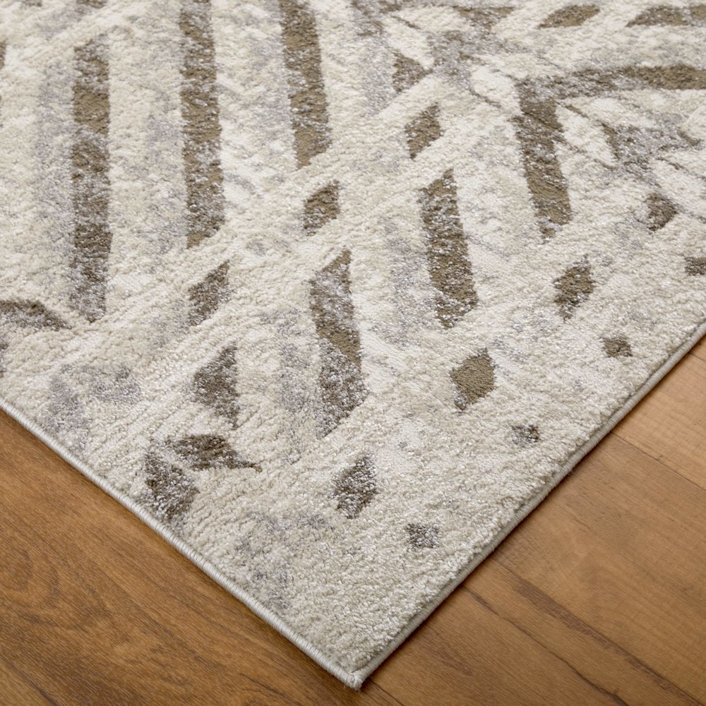 Vancouver Modern Geometric, Ivory/Tan/Brown, 6'-7" x 9'-6" Area Rug. Picture 3
