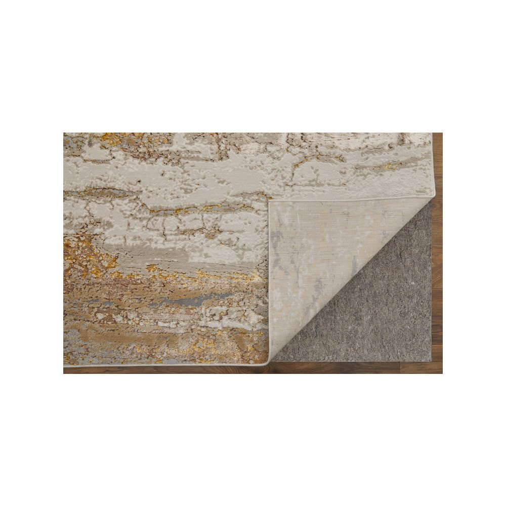 Aura Modern Abstract, Ivory/Gold/Brown, 5' x 8' Area Rug. Picture 4