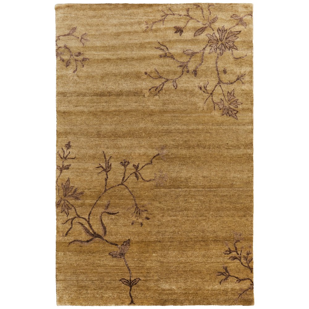 Cordonnet Transitional Floral & Botanical, Green, 5'-6" x 8'-6" Area Rug. Picture 1