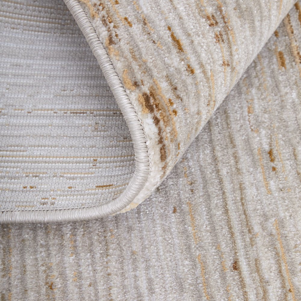 Deja Modern Distressed, Ivory/Brown/Tan, 6'-7" x 9'-6" Area Rug. Picture 6
