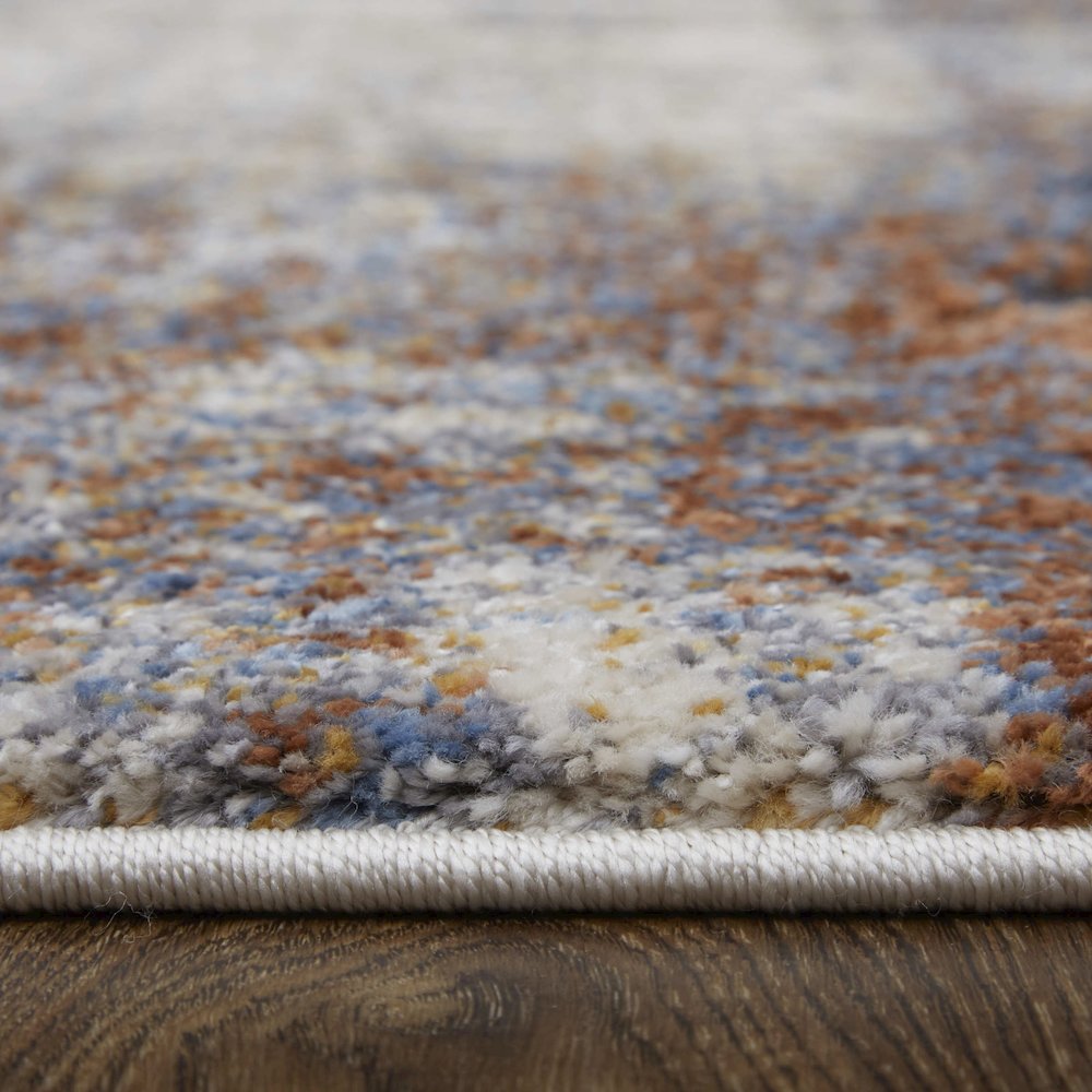 Gilmore Modern Color Block, Blue/Ivory/Taupe, 8' x 10' Area Rug. Picture 8