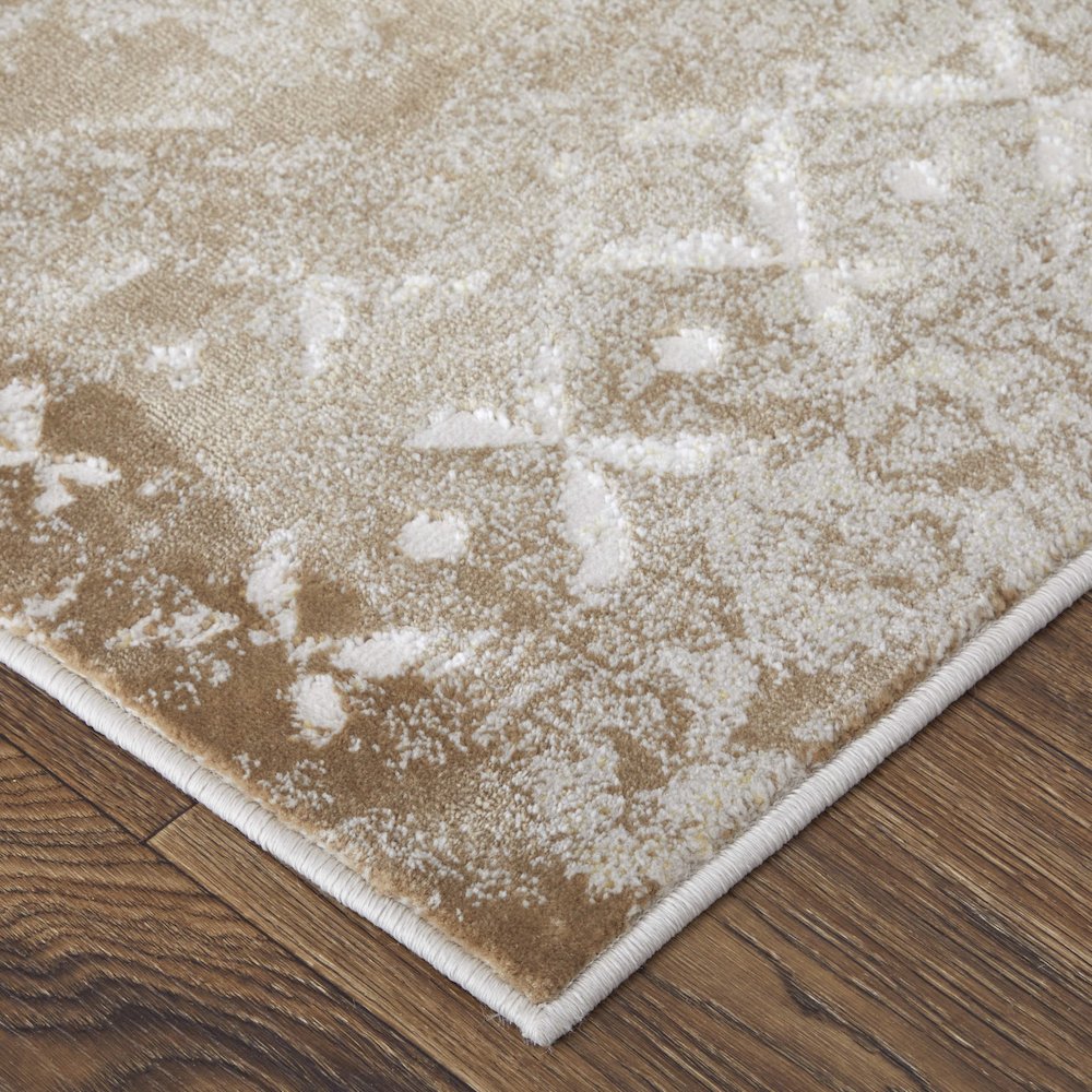 Waldor Modern Watercolor, Brown/Tan/Ivory, 6'-7" x 9'-6" Area Rug. Picture 4