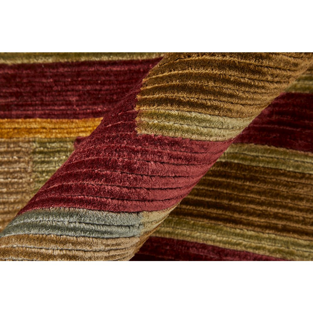 Keystone Transitional Stripes, Gold/Green/Red, 5'-6" x 8'-6" Area Rug. Picture 4