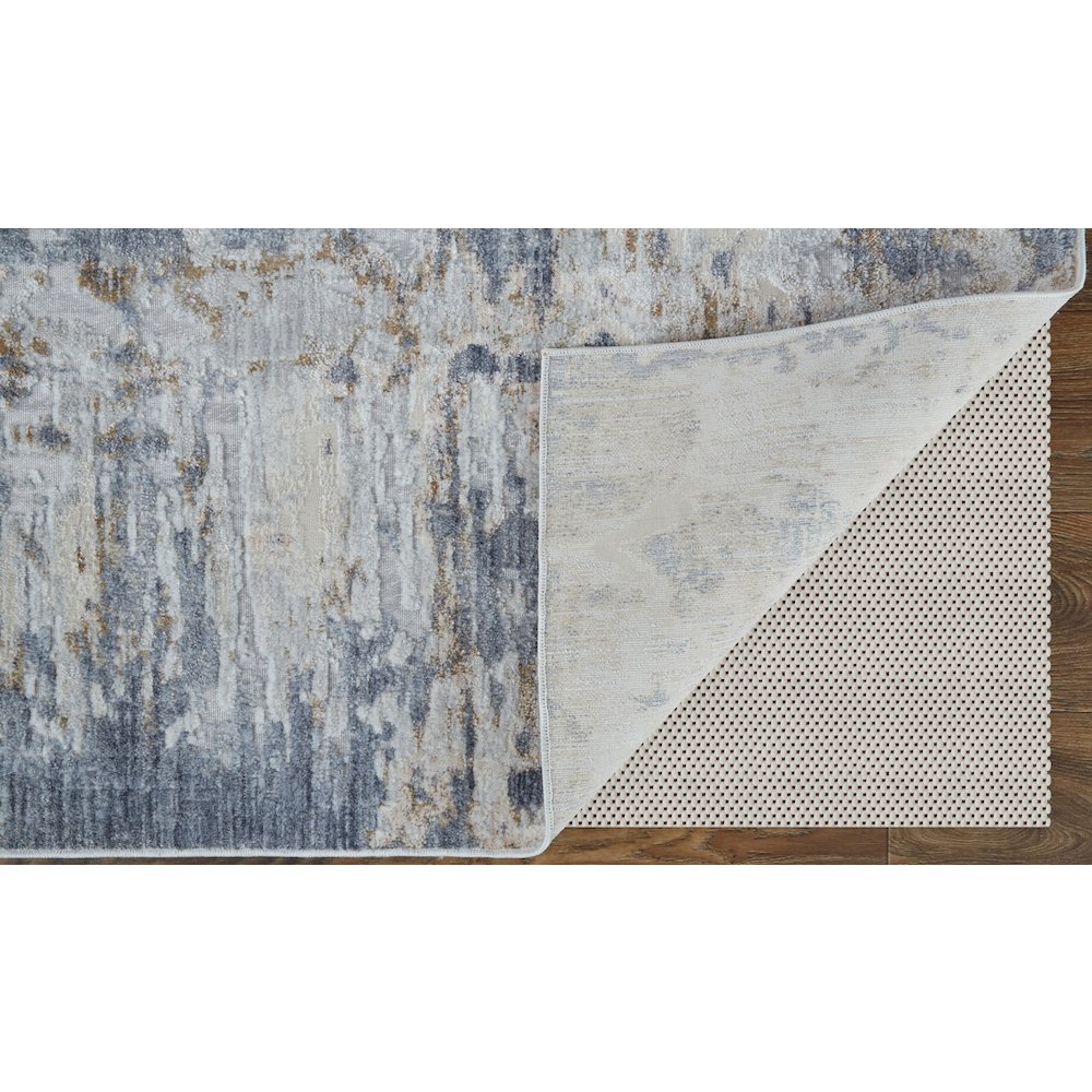 Laina Transitional Abstract, Ivory/Gray/Blue, 7'-10" x 9'-6" Area Rug. Picture 4