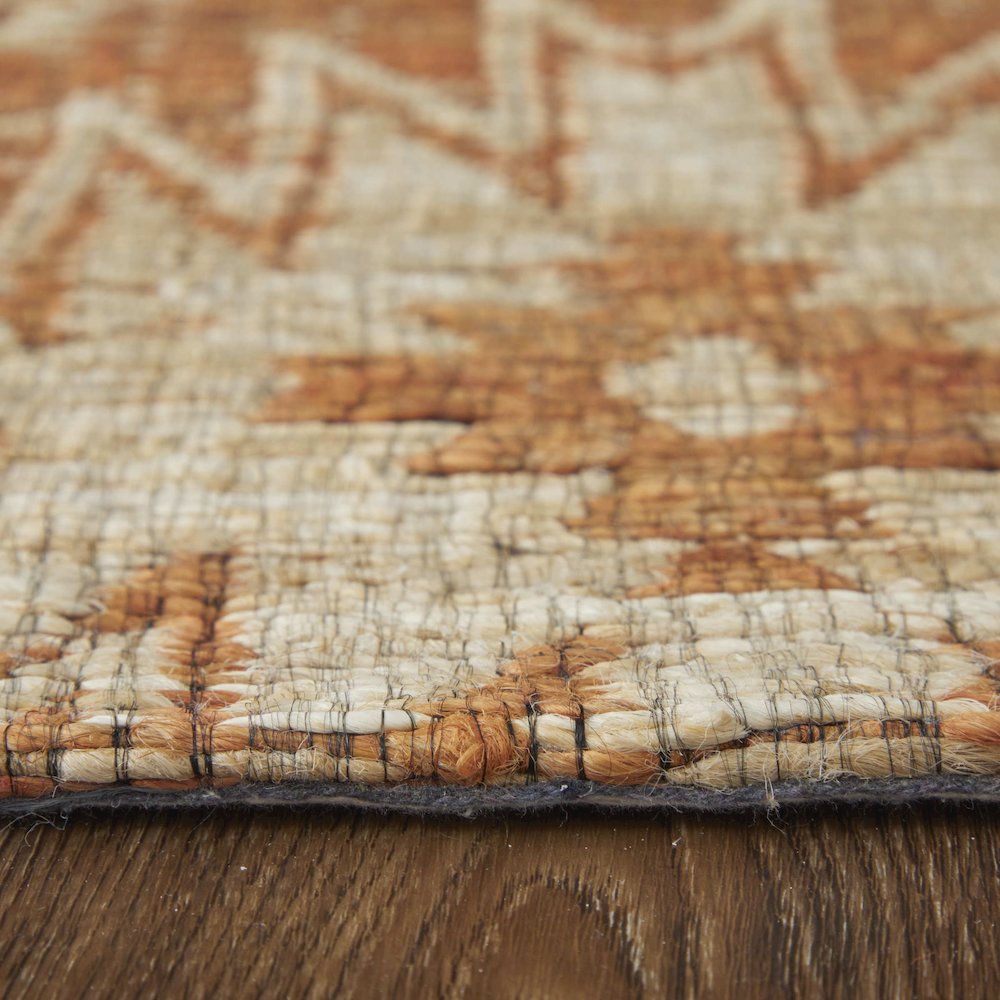 Lilliana Transitional Geometric, Orange/Ivory/Tan, 8' x 11' Area Rug. Picture 8