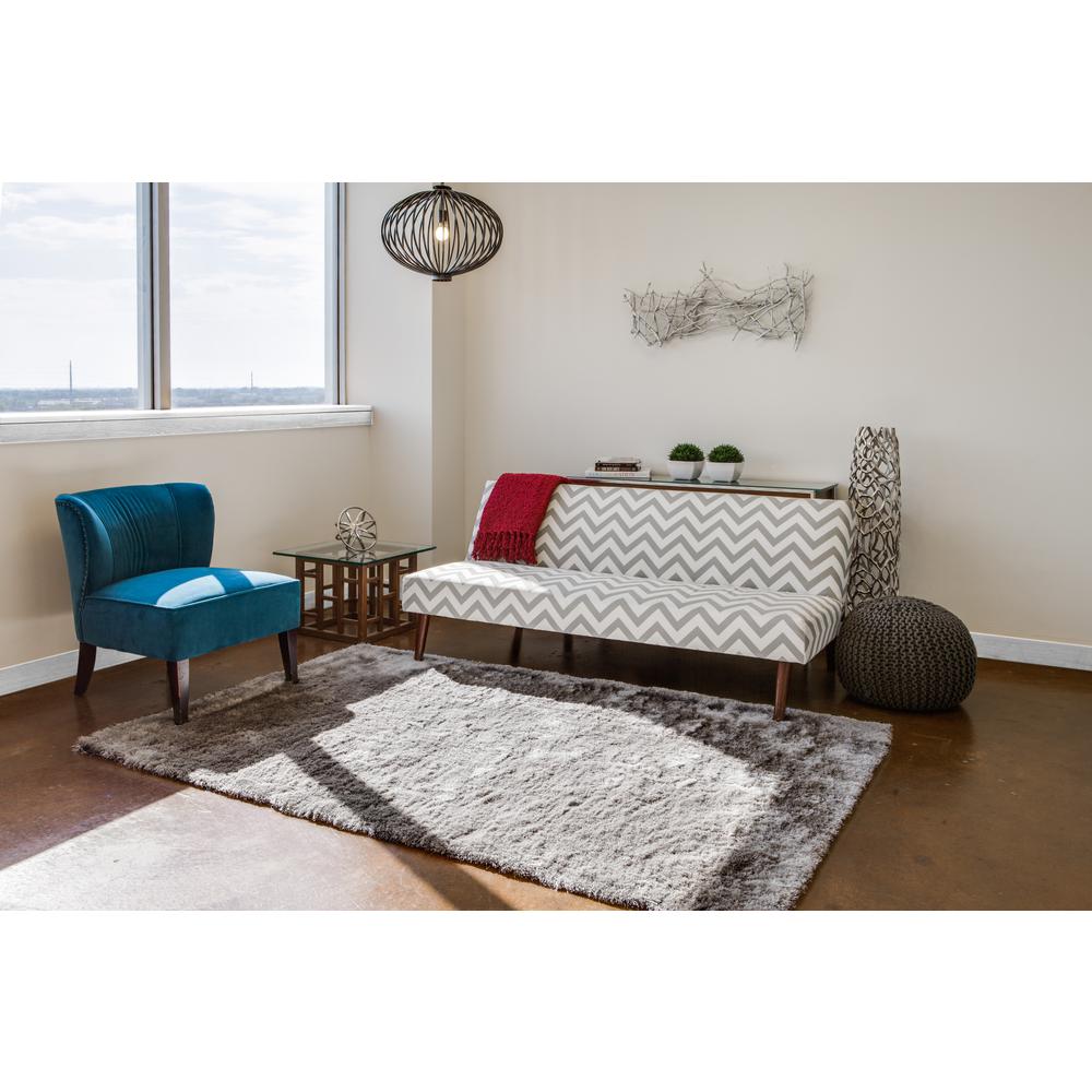 Indochine Plush Shag, Metallic Sheen, Gray/Silver Mink, 7ft-6in x 9ft-6in Area Rug, 4944550FGRY000F50. Picture 1