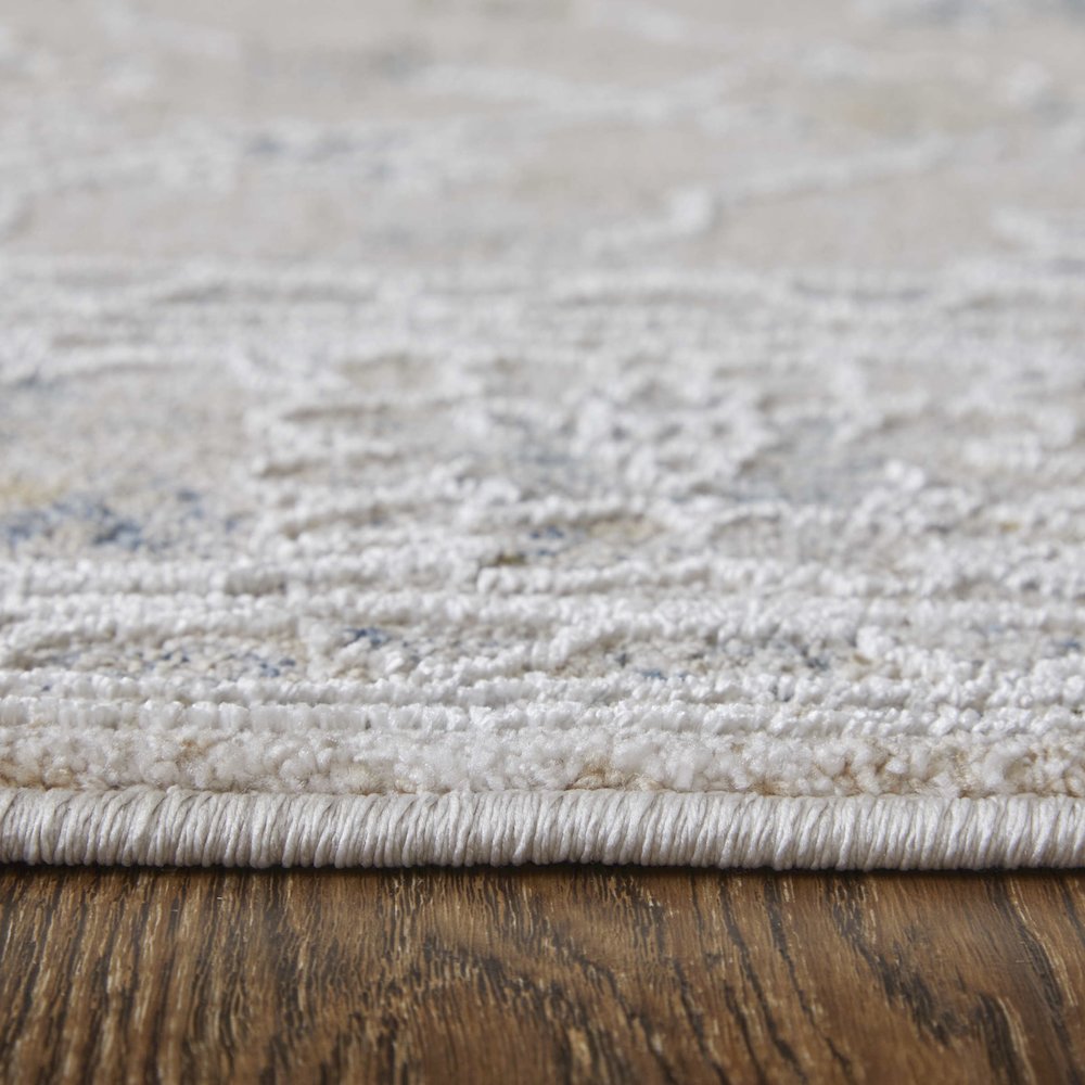 Pasha Transitional Floral & Botanical, Ivory/Taupe/Blue, 9'-0" x 12'-8" Area Rug. Picture 8