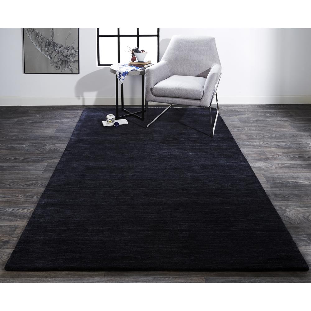 Luna Hand Woven Marled Wool Rug, Black/Dark Gray, 8ft x 11ft Area Rug, 5798049FBLK000G99. Picture 1