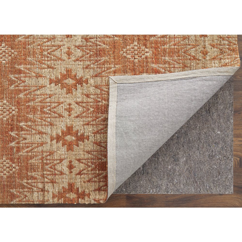 Lilliana Transitional Geometric, Orange/Ivory/Tan, 8' x 11' Area Rug. Picture 4