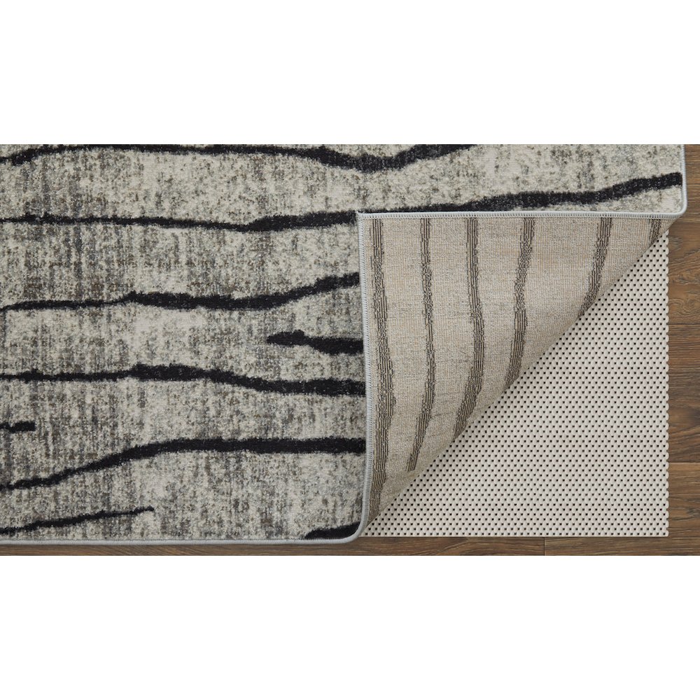 Kano Transitional Abstract, Gray/Black/Taupe, 4'-3" x 6'-3" Accent Rug. Picture 4