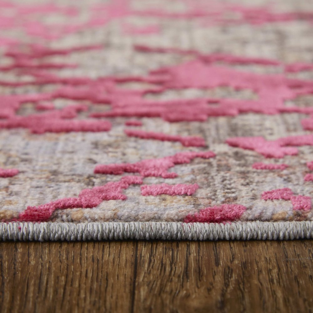 Pryor Modern Abstract, Pink/Gray/Taupe, 6'-7" x 9'-6" Area Rug. Picture 8