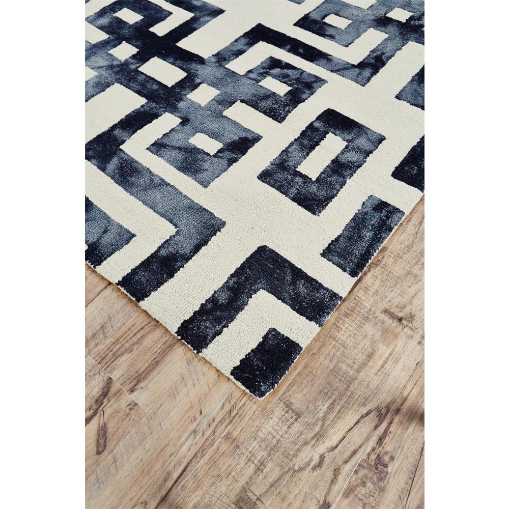 Lorrain Tufted Greek Key Wool Rug, Noir Black, 8ft x 11ft Area Rug, 6108568FNOR000G99. Picture 3