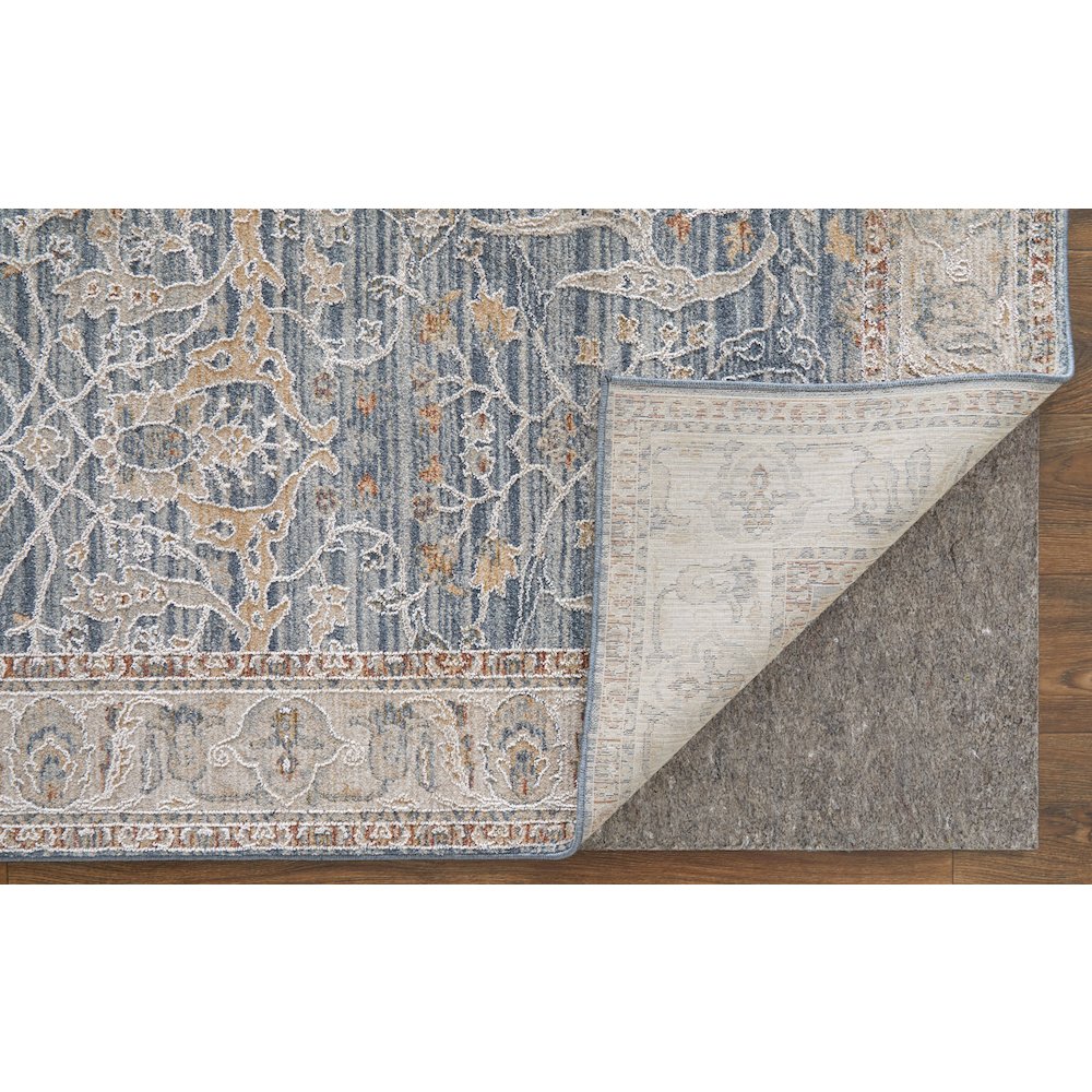 Pasha Transitional Ikat, Blue/Taupe/Ivory, 6'-7" x 9'-6" Area Rug. Picture 5