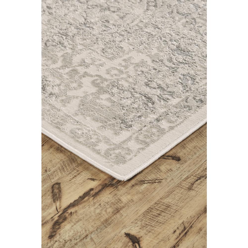 Prasad Distressed Ornamental Rug, Light Gray/Ivory, 5ft x 8ft Area Rug, 6703682FLGY000E10. Picture 3