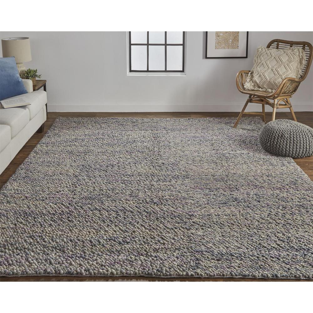 Berkeley Modern Eco Marled Bouclé Rug, Amathyst Purple/Beige, 8ft x 11ft, 6790821FPURMLTG99. Picture 1
