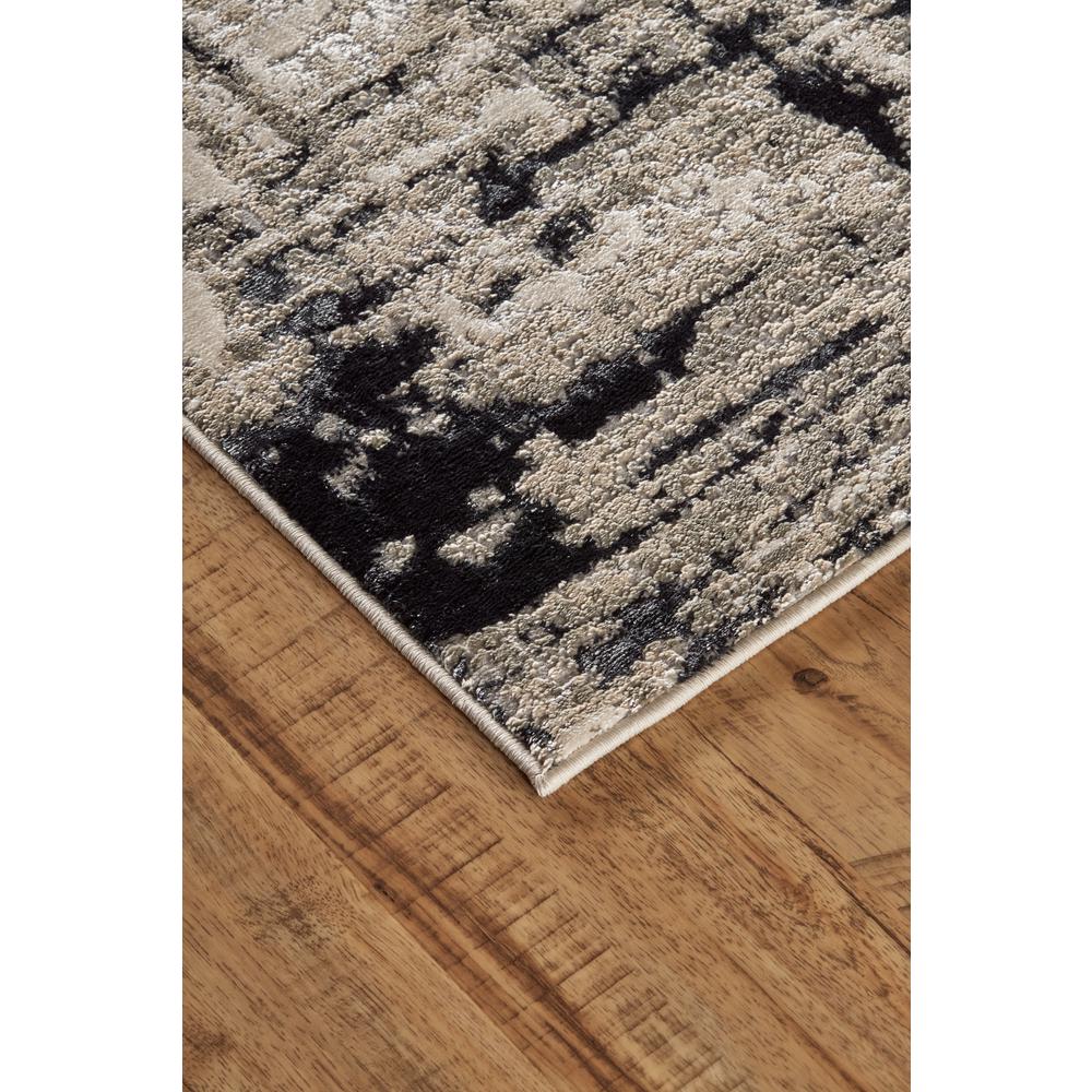 Micah Modern Abstract Rug, Ivory Bone/Black, 5ft x 8ft Area Rug, 6943339FBLK000E10. Picture 3