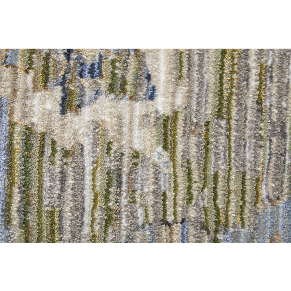 Melrose Traditional Floral & Botanical, Green/Ivory/Blue, 6'-7" x 9'-6" Area Rug. Picture 6