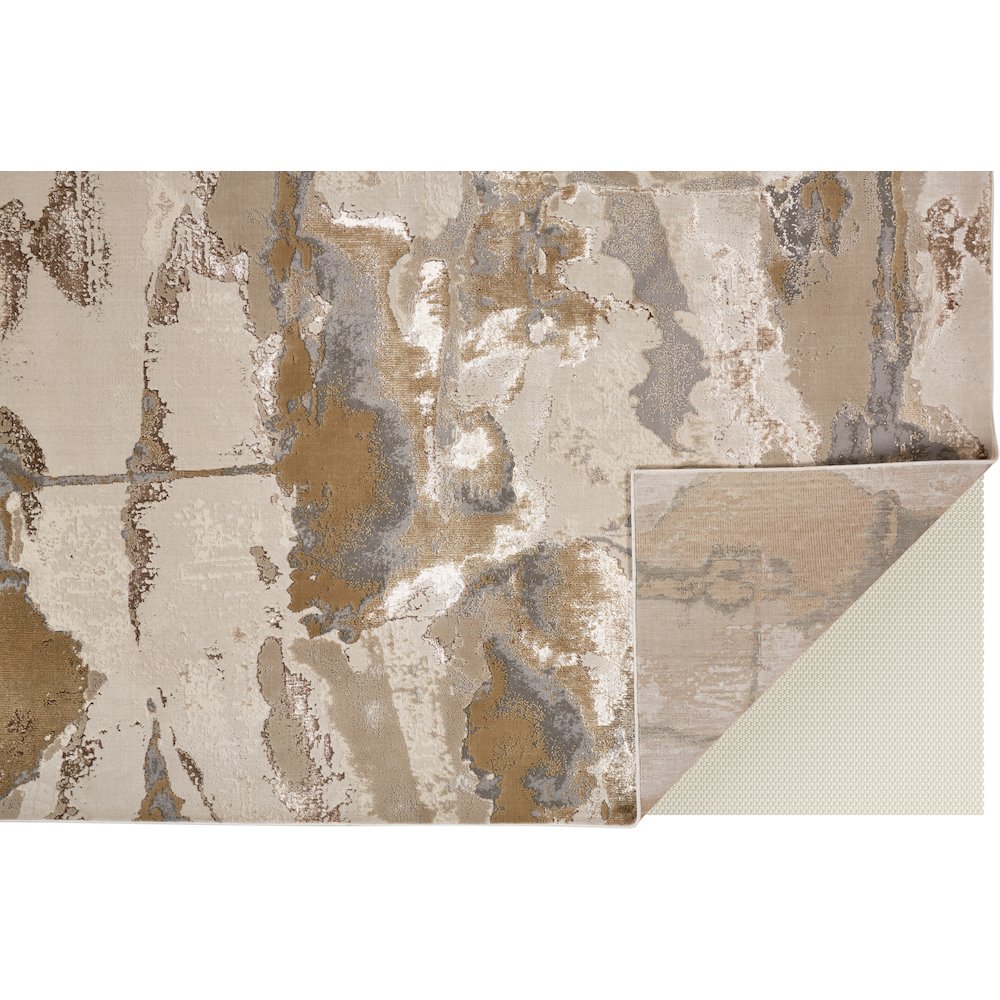 Aura Modern Watercolor, Gray/Ivory/Gold, 3'-11" x 6' Accent Rug. Picture 5