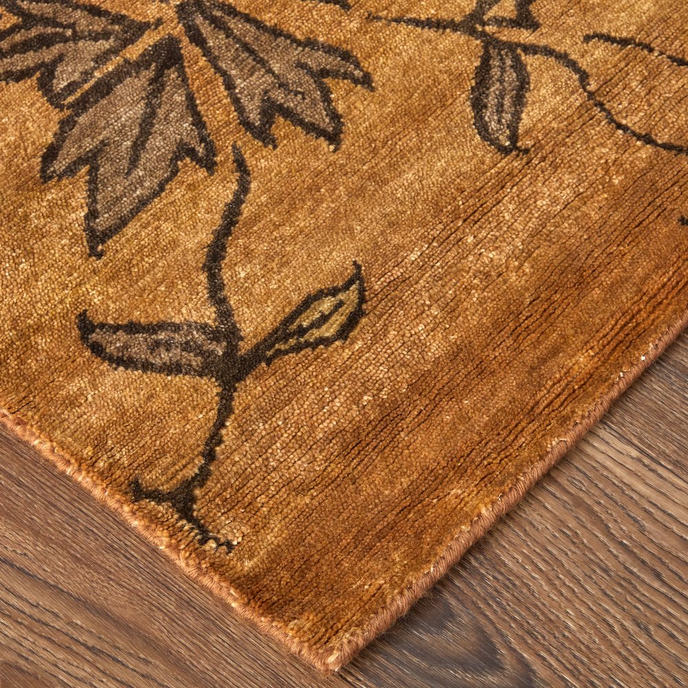 Cordonnet Transitional Floral & Botanical, Brown/Orange, 5'-6" x 8'-6" Area Rug. Picture 2