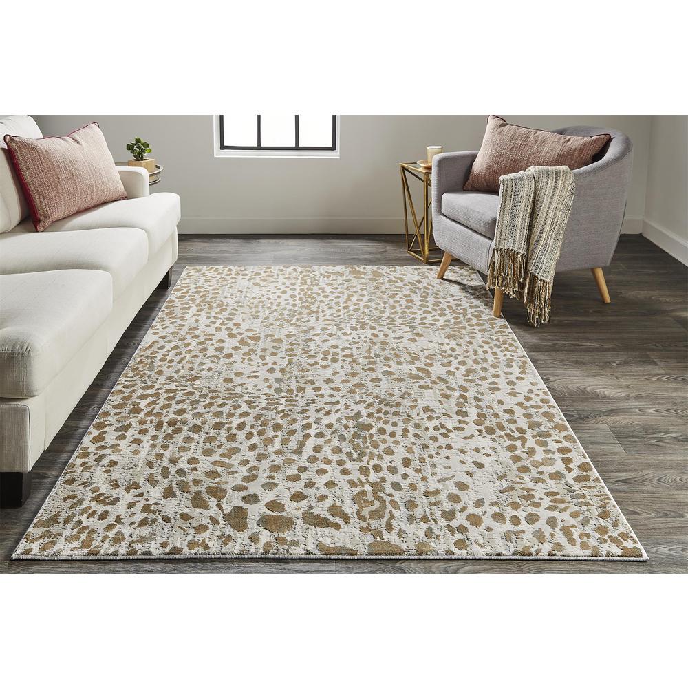Waldor Metallic Animal Print Rug, Brown/Ivory, 8ft x 11ft Area Rug, 7353837FBGE000G99. Picture 1