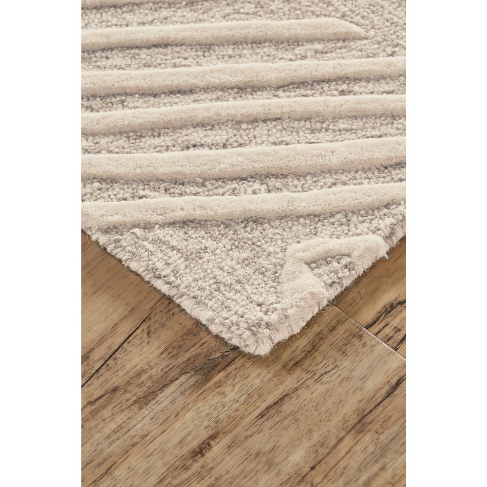 Enzo Minimalist Maze Wool Rug, Ivory/Natural Tan, 5ft x 8ft Area Rug, 7428737FIVYNATE10. Picture 3
